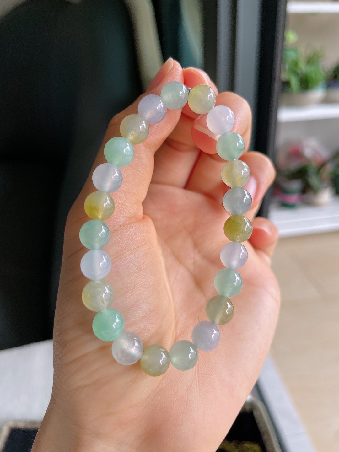 ️，天然翡翠A货，冰多宝手串，尺寸：8mm。【编3885】