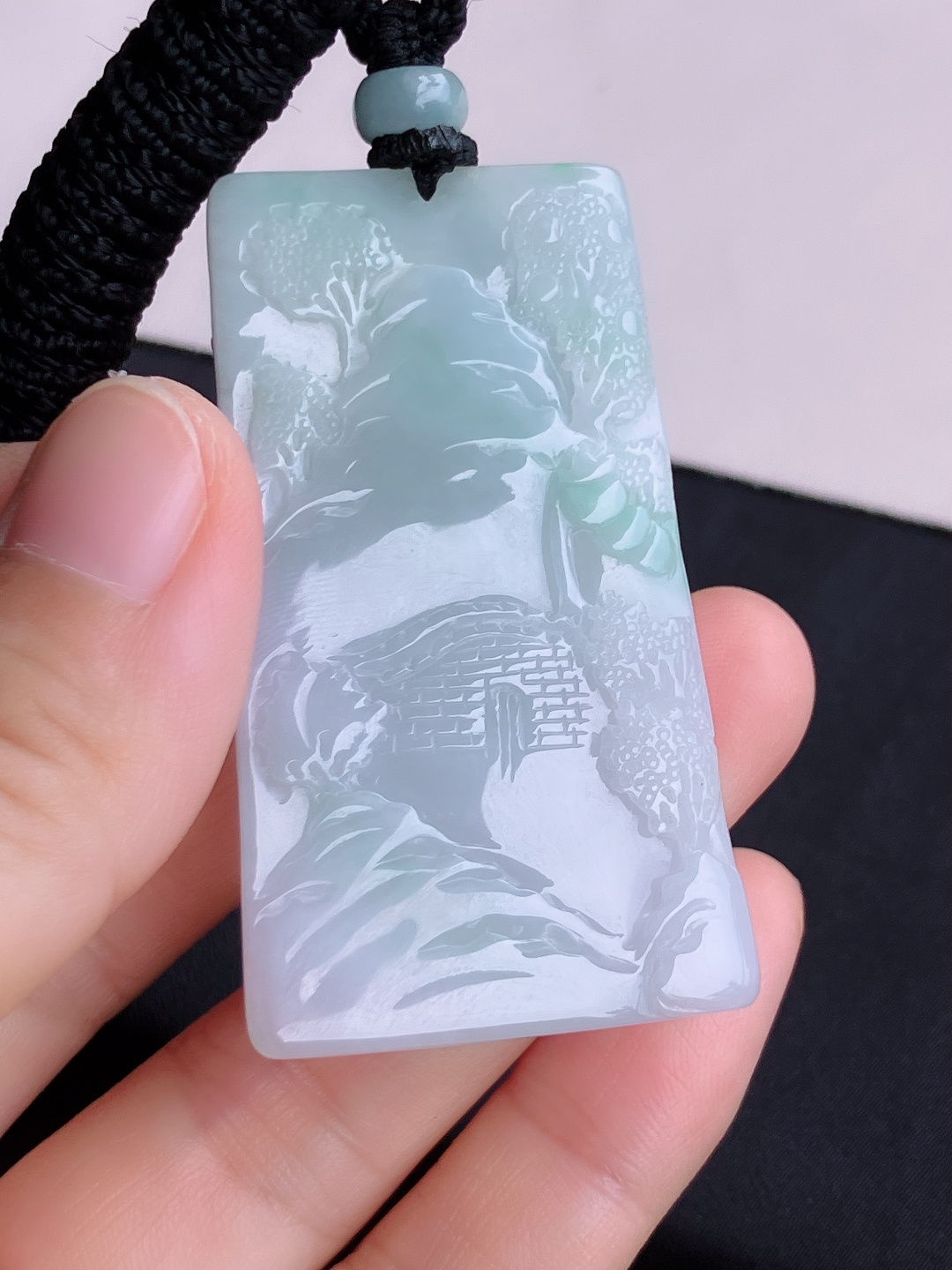 双彩山水牌，意境美，尺寸56.8/32.6/11/自然光实拍