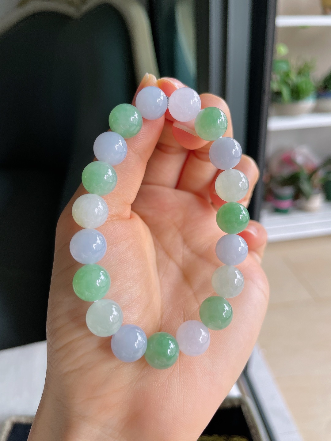 ️，天然翡翠A货，冰多宝手串，尺寸：10mm。【编4437】