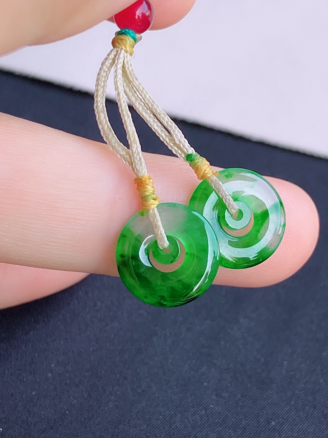 翠绿耳环，简约时尚，尺寸11/2.3/自然光实拍