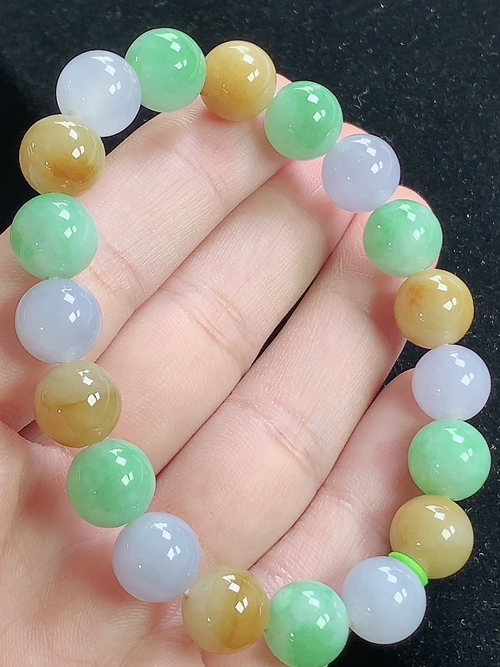 多彩多宝玉珠手串，尺寸10mm，Q25xLa8