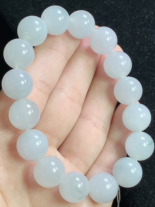 冰种玉珠手串，尺寸12.2mm，Q26xtg