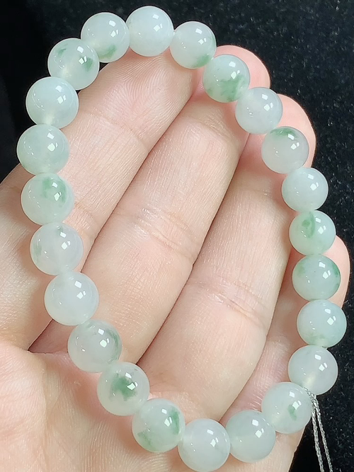 冰飘花玉珠手串，尺寸8.0mm，Q26xtg