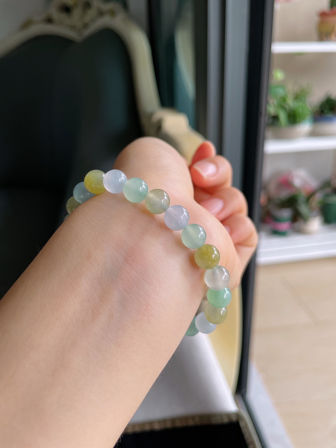 ️，天然翡翠A货，冰多宝手串，尺寸：8mm。【编3885】