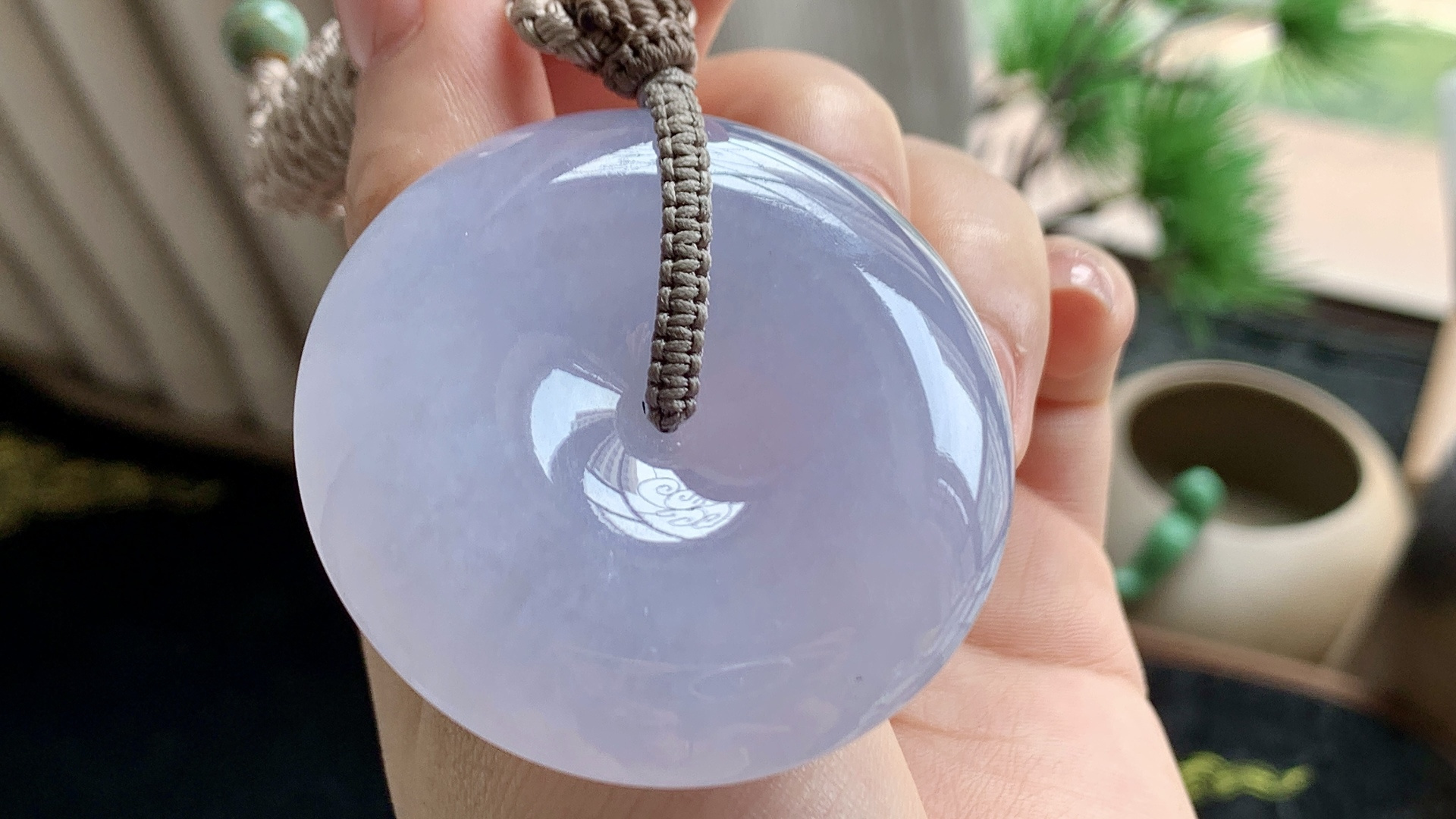 天然翡翠，平安扣，大件厚装无裂 尺寸50-12 ac724