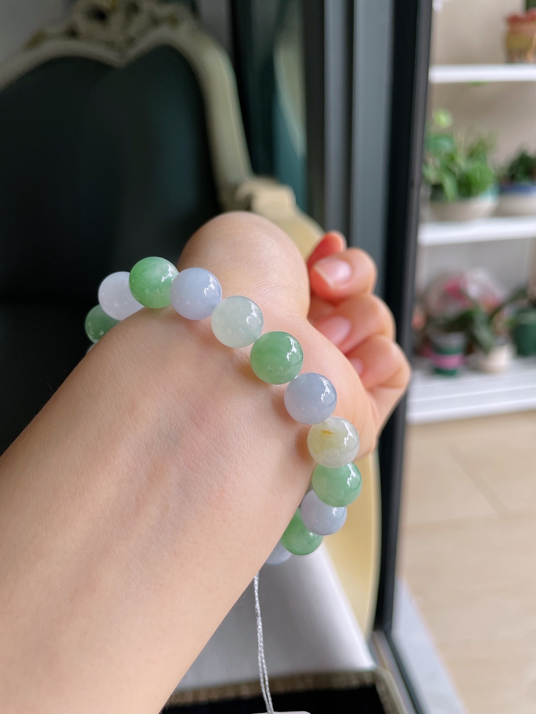 ️，天然翡翠A货，冰多宝手串，尺寸：10mm。【编4437】