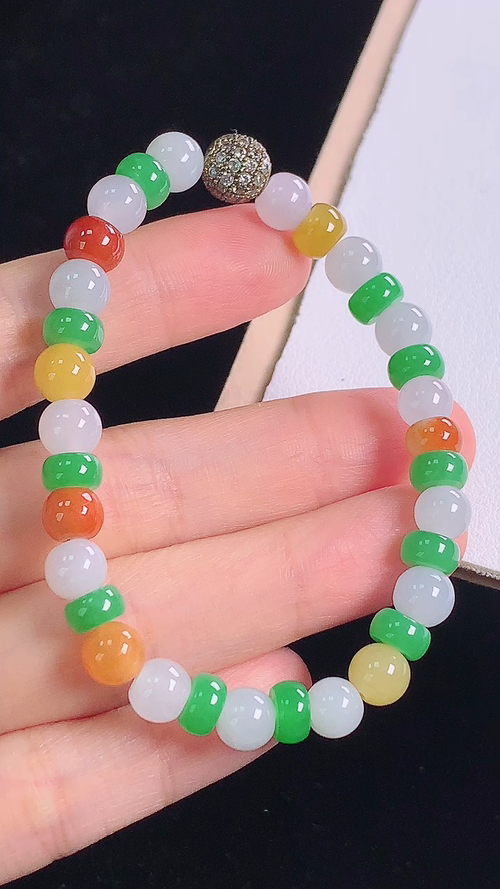 ️多彩手链，尺寸:6.6-5.6mm 22