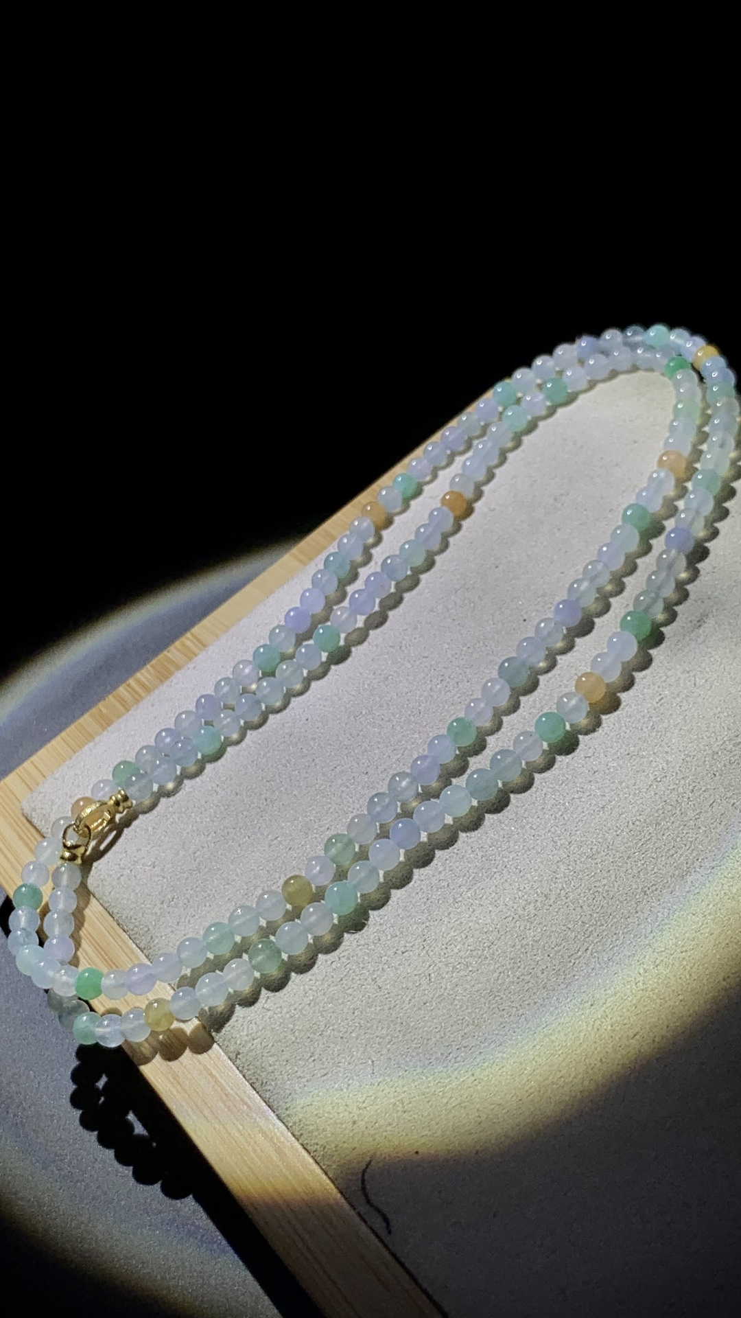 ️ 多宝珠链项链，158粒，直径4.3mm，18K金扣子