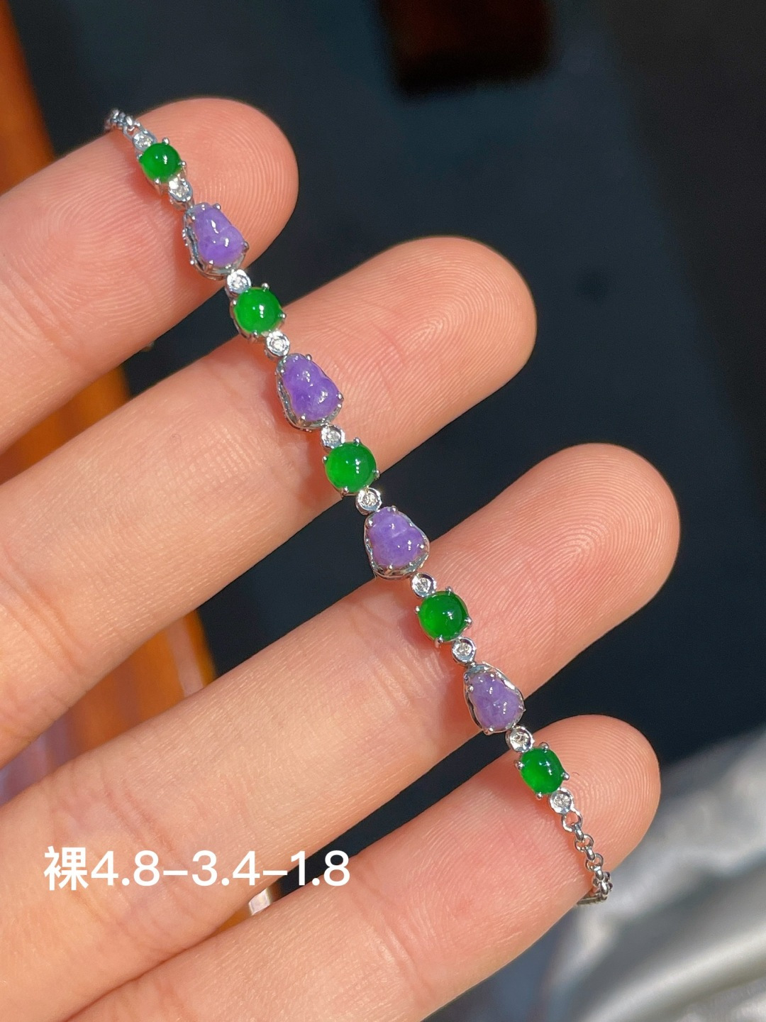 葫芦手链 , 18k金镶嵌 强烈推荐，4.8-3.4-1.8