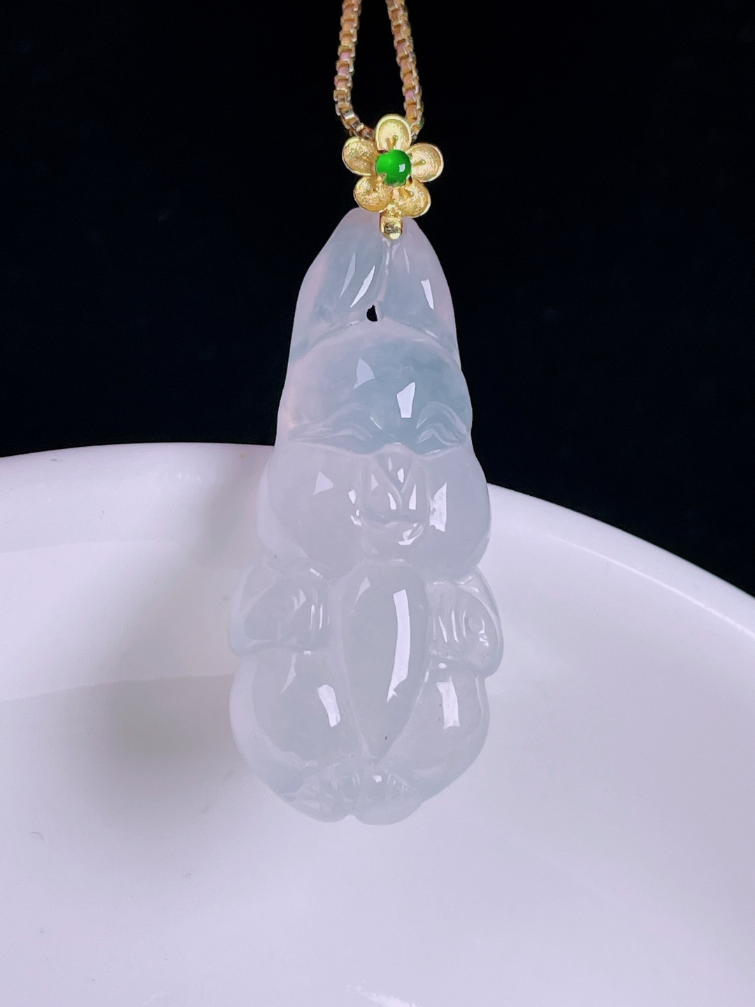 ️兔子，老种起光，细底通透，尺寸：34.8裸石31/13.8/7mm0727
