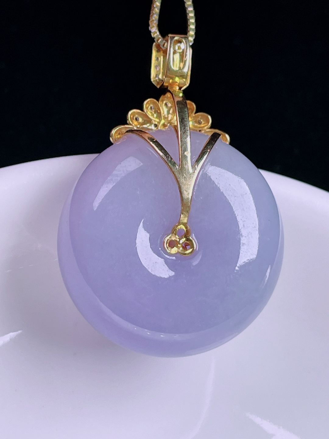 ️平安扣，老种起光，细底通透，尺寸：36.4/25.4/12mm0727