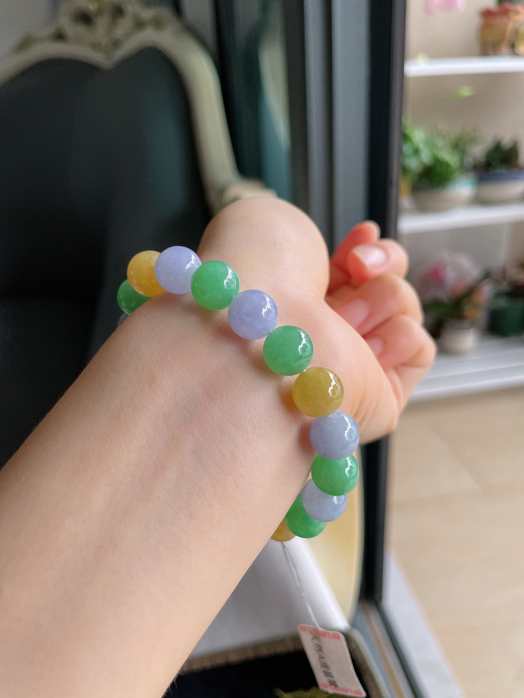 缅甸天然翡翠A货，冰多宝手串，尺寸：10mm。【编3305】