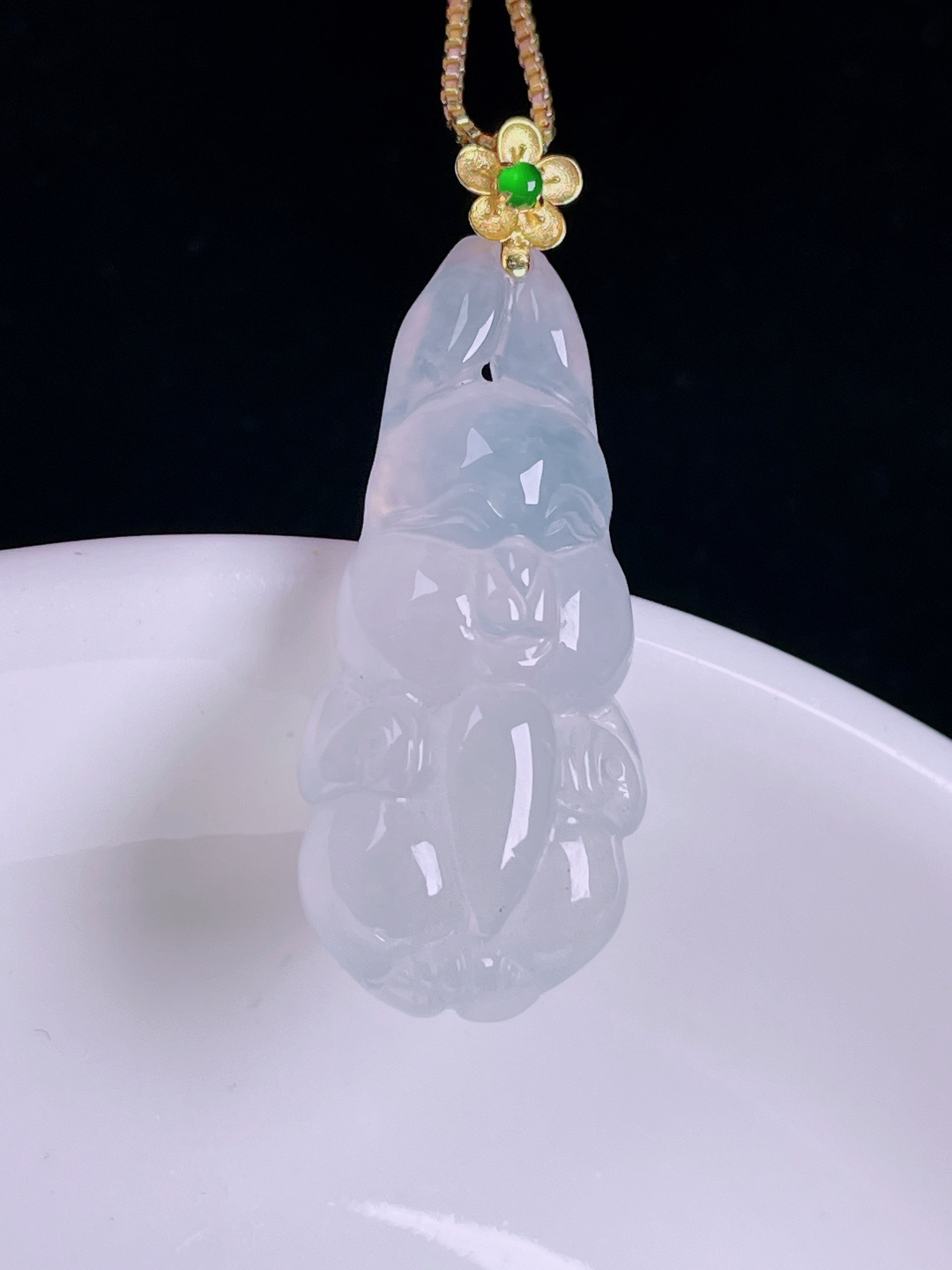 ️兔子，老种起光，细底通透，尺寸：34.8裸石31/13.8/7mm0727
