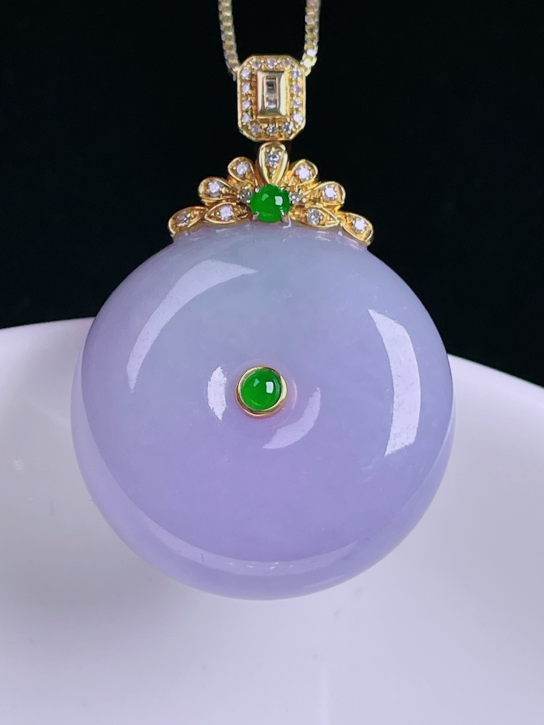 ️平安扣，老种起光，细底通透，尺寸：36.4/25.4/12mm0727