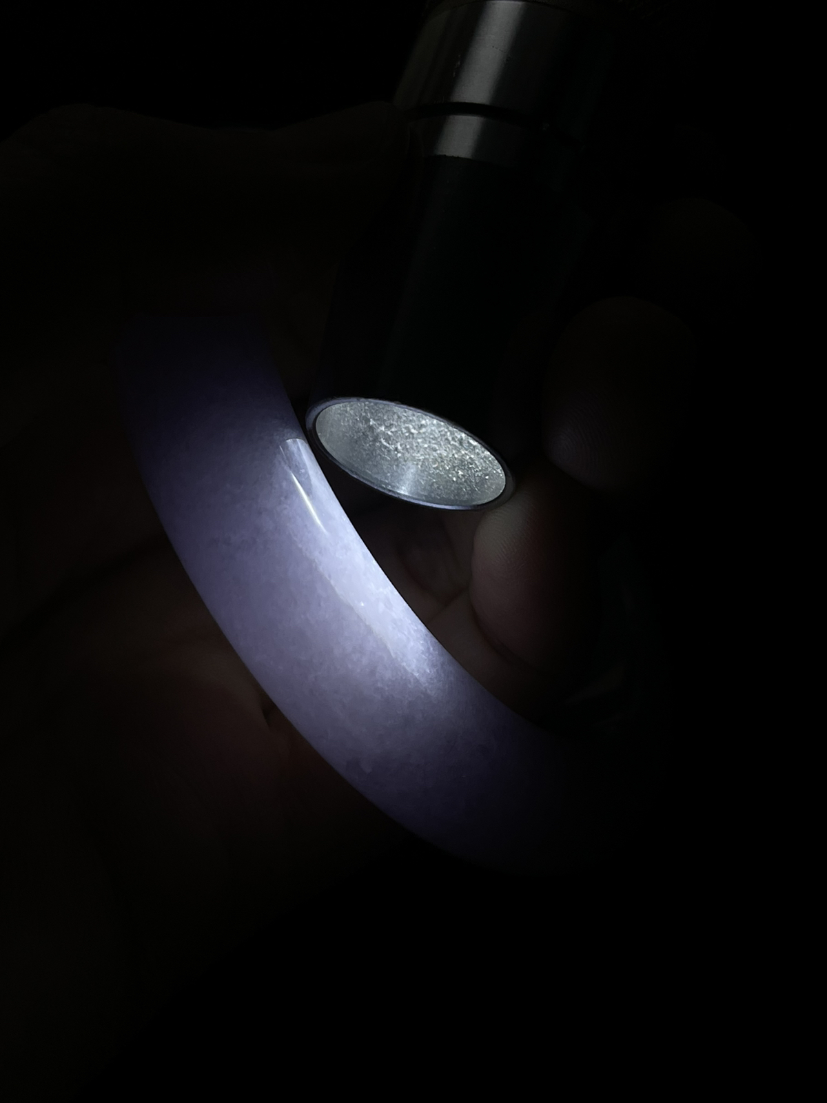 圈口57.6，冰糯种紫罗兰翡翠正圈手镯
