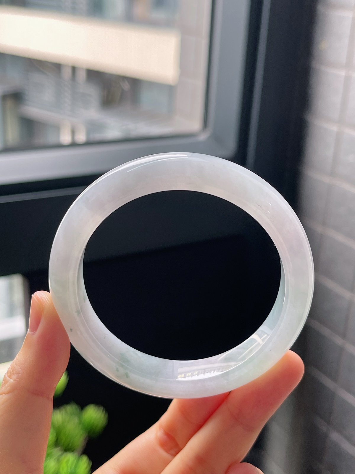 圈口55.8，冰糯种飘花翡翠正圈手镯