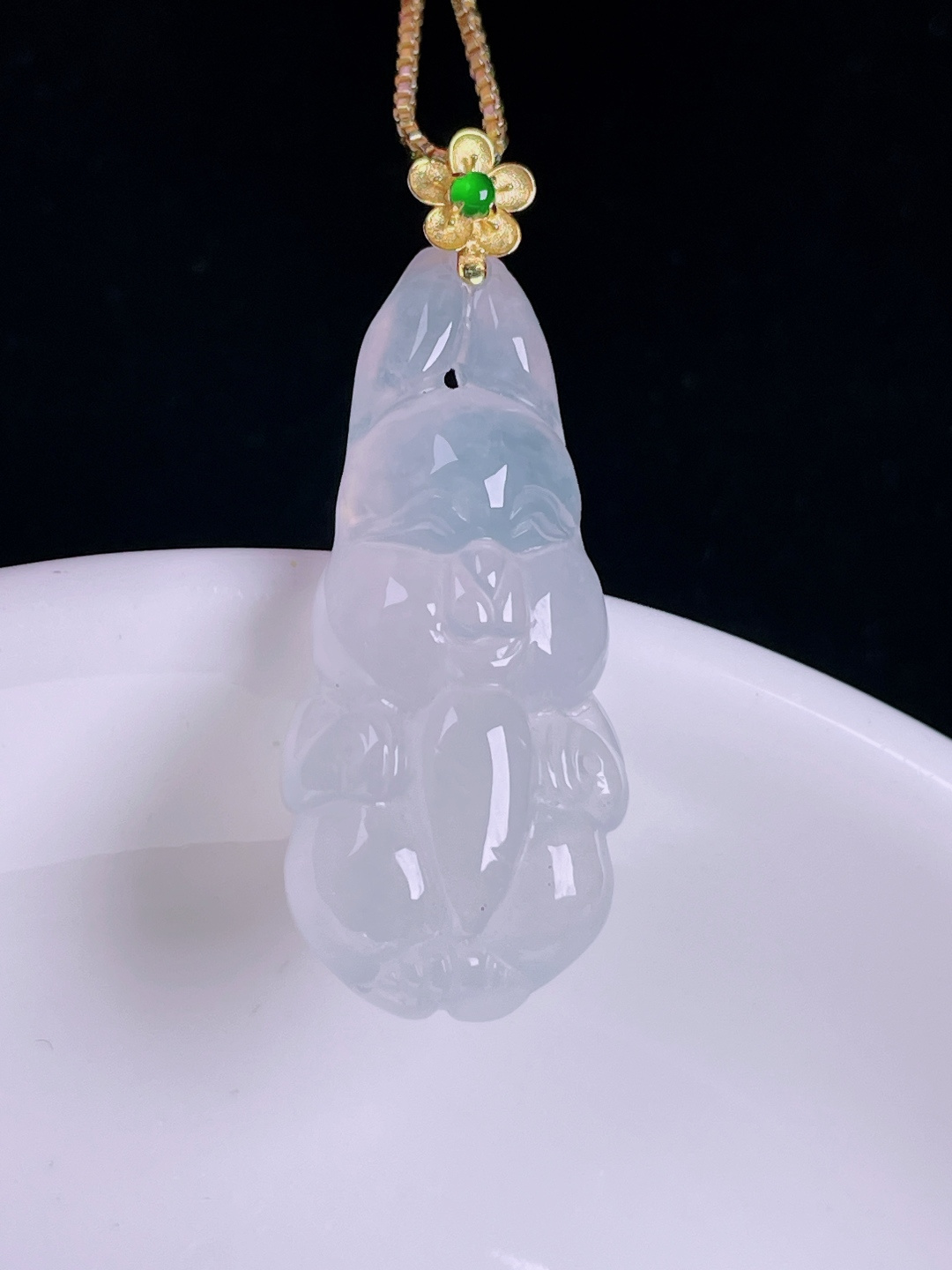 ️兔子，老种起光，细底通透，尺寸：34.8裸石31/13.8/7mm0727