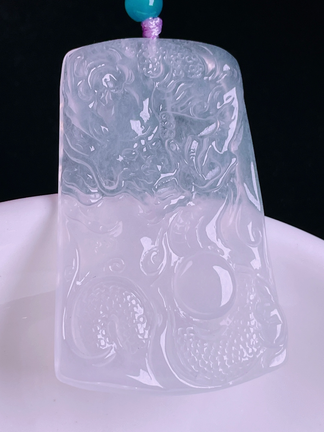 ️，冰种龙牌，老种起光，细底通透，尺寸：42.7/27.5/3.6mm0727