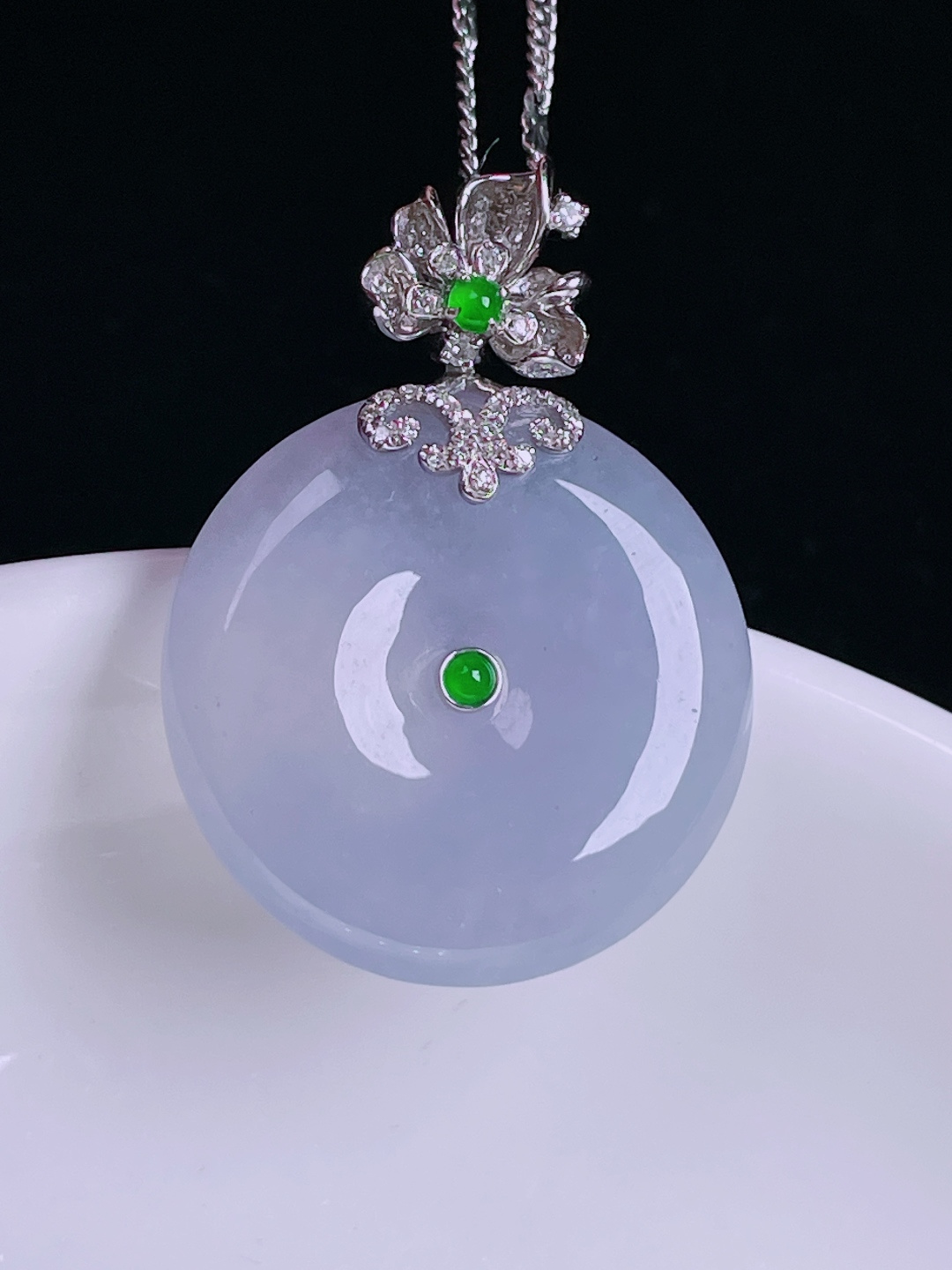 ️平安扣，老种起光，细底通透，尺寸：32/23.3/5.7mm0727