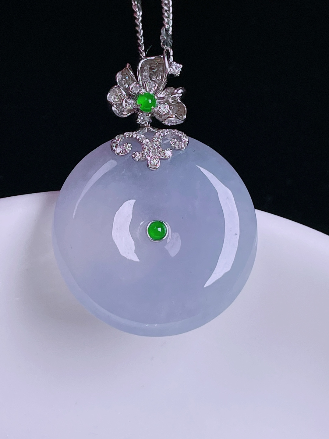 ️平安扣，老种起光，细底通透，尺寸：32/23.3/5.7mm0727