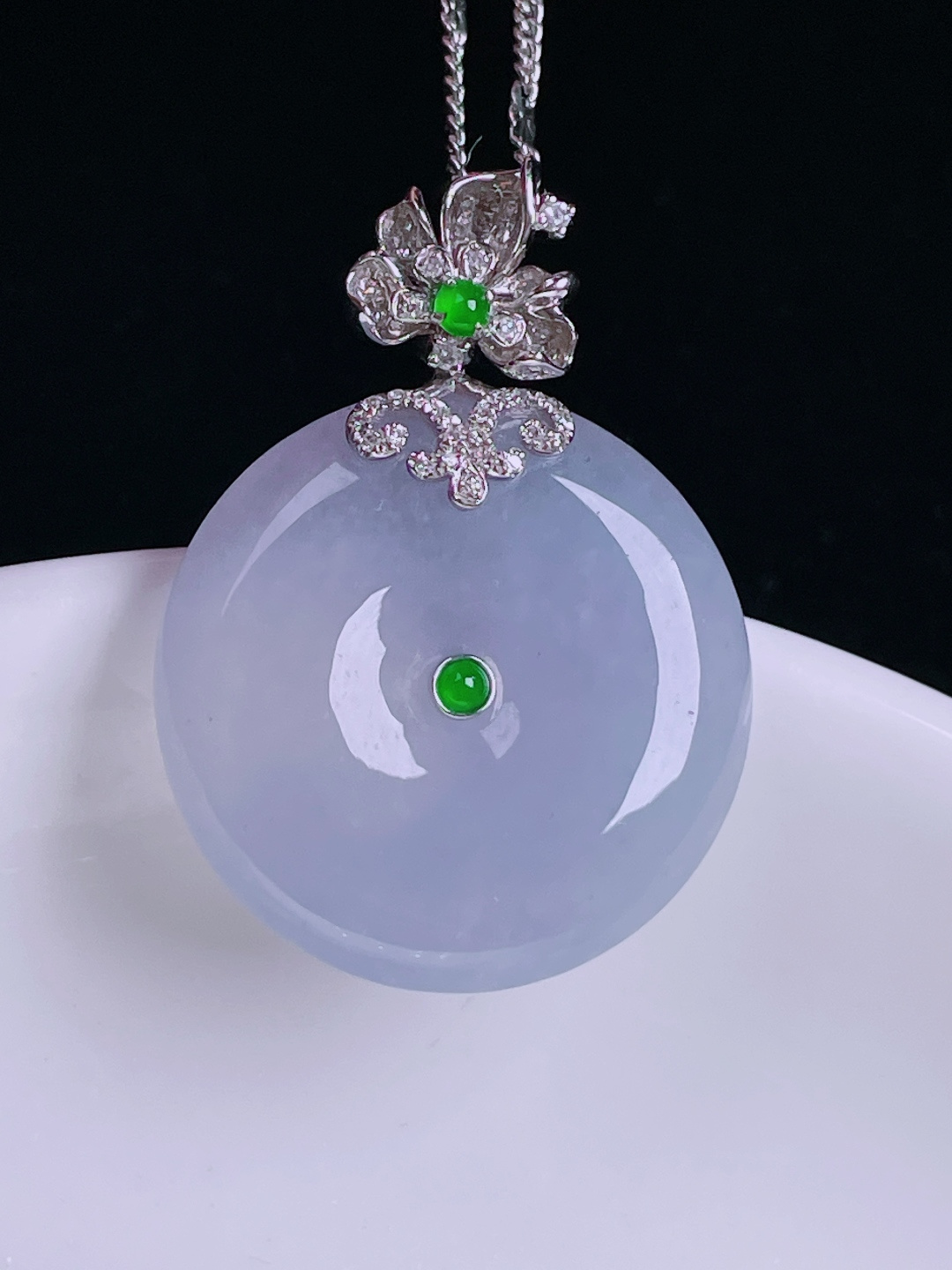 ️平安扣，老种起光，细底通透，尺寸：32/23.3/5.7mm0727