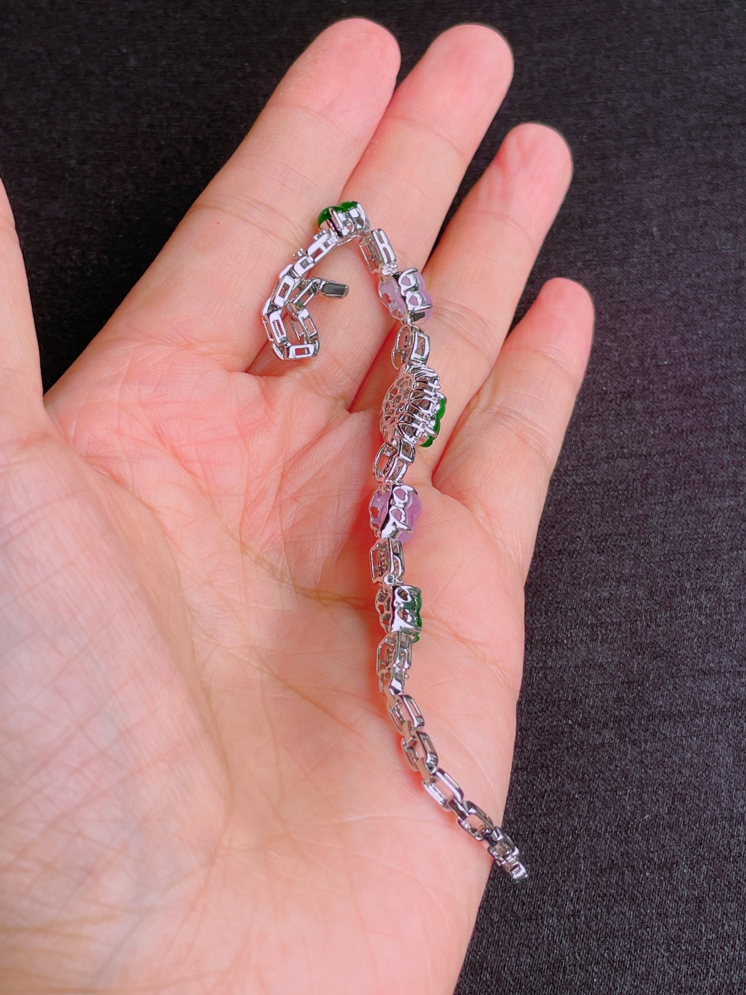 ️高冰绿紫葫芦手链，晶莹剔透，新颖时尚，8-6.5-5