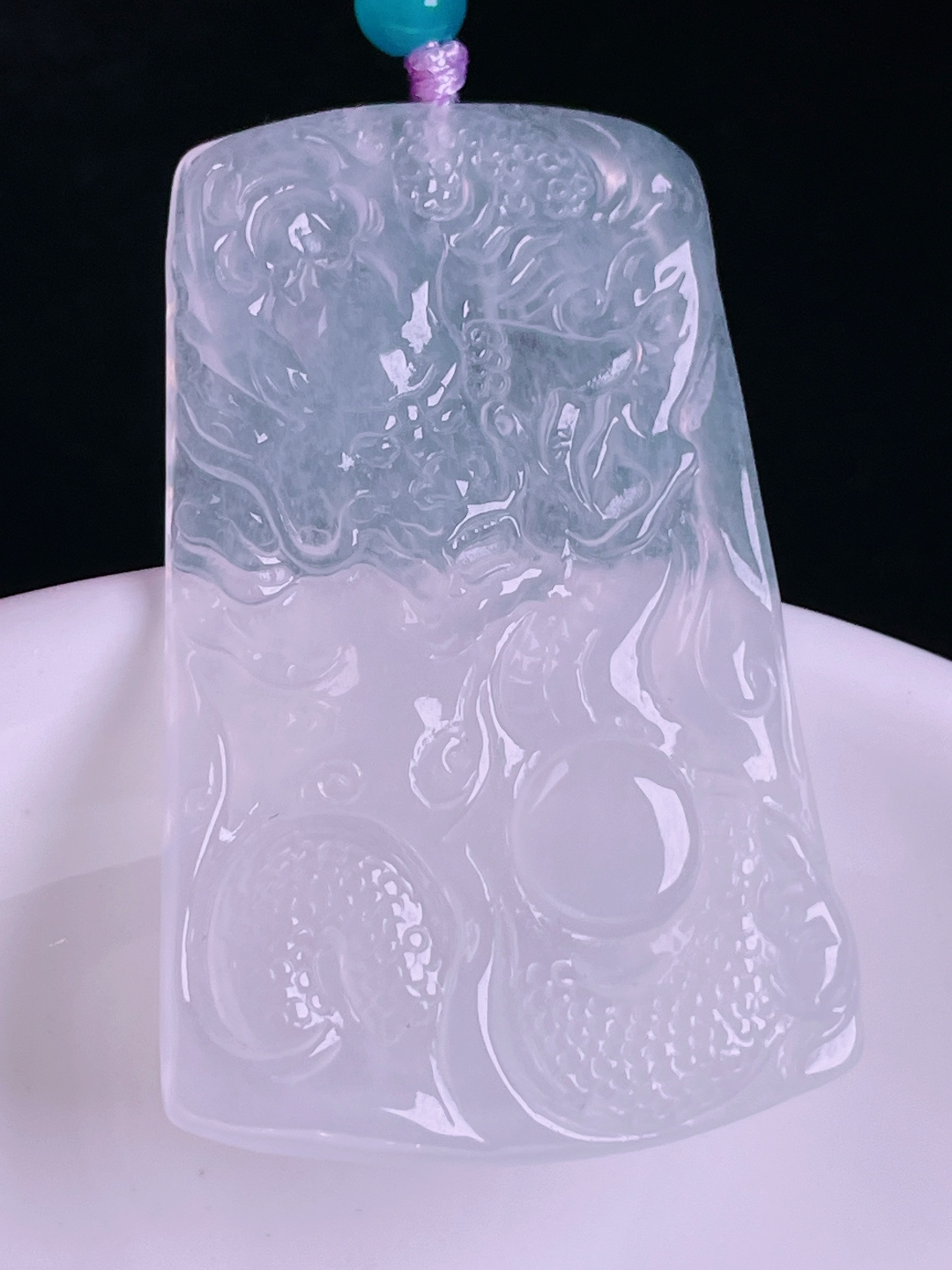 ️，冰种龙牌，老种起光，细底通透，尺寸：42.7/27.5/3.6mm0727