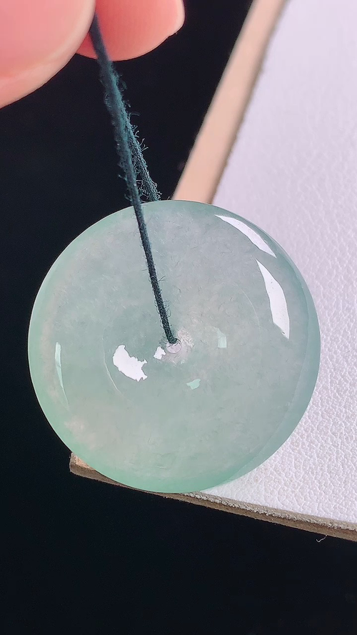 冰种平安扣，无裂，尺寸:27.2-5.6mm