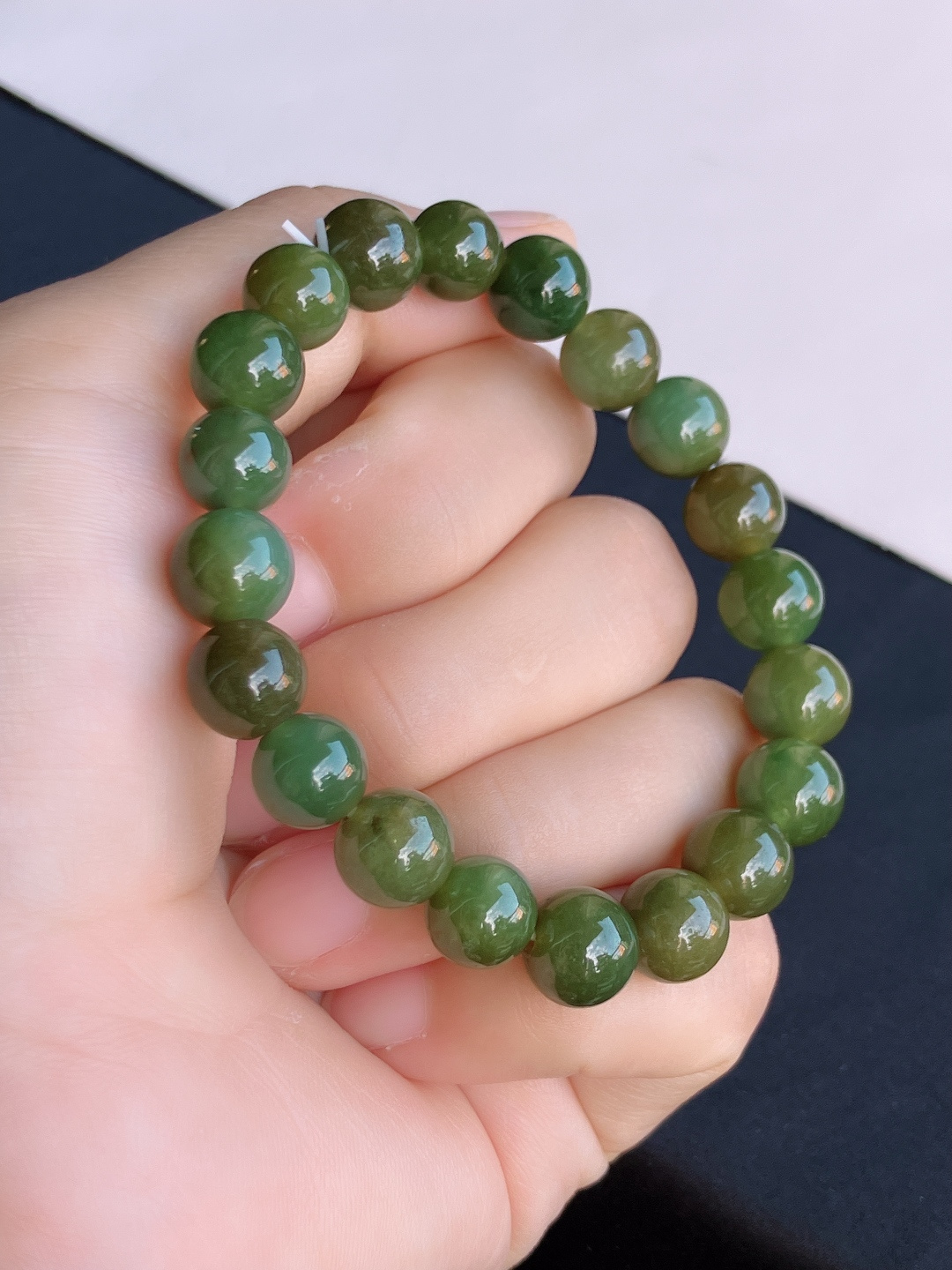 冰黄手串，细腻精致，尺寸9/自然光实拍