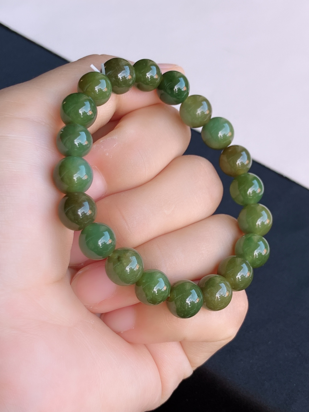 冰黄手串，细腻精致，尺寸9/自然光实拍