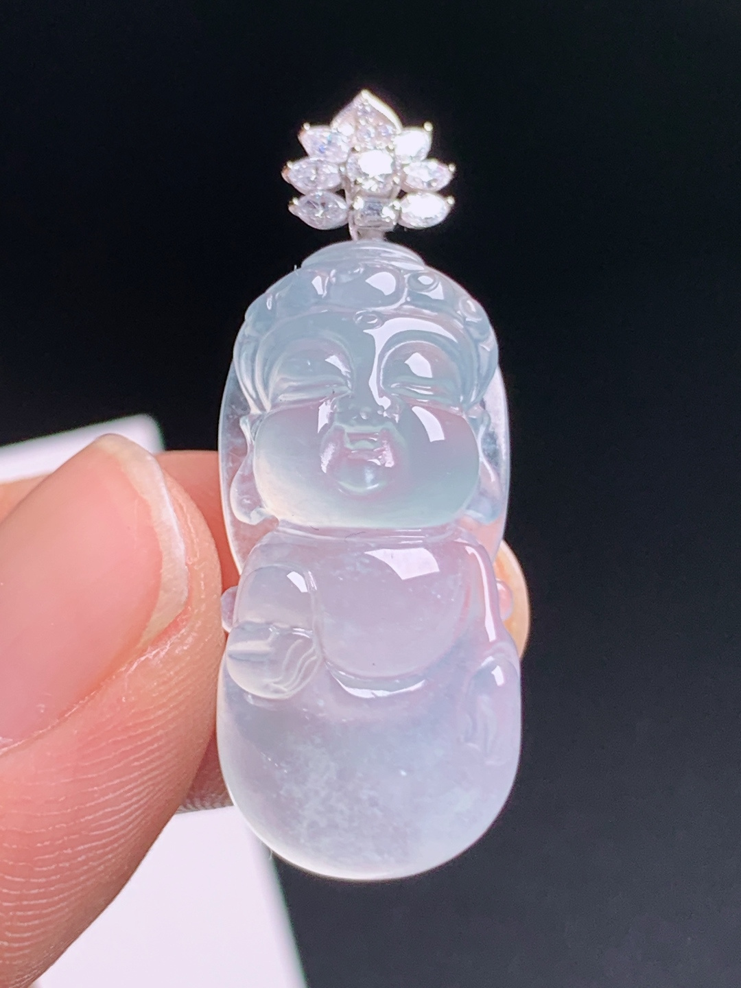 ️ 宝宝观音吊坠，玉质清透起光，雕工柔和治愈，纯净温润