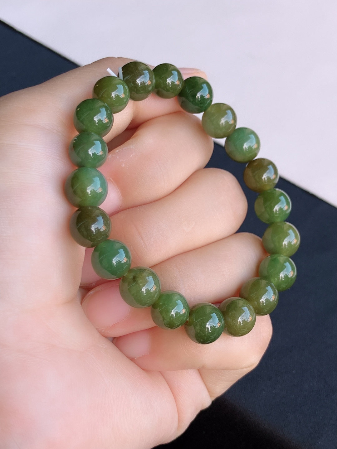 冰黄手串，细腻精致，尺寸9/自然光实拍