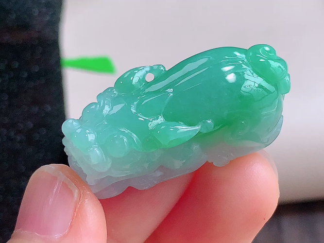 ️ 招财貔貅，无裂，尺寸35.5-14.8-14.0mm，包A附证书