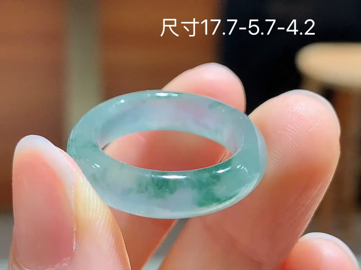 冰飘花戒圈 无裂，尺寸，17.7-5.7-4.2