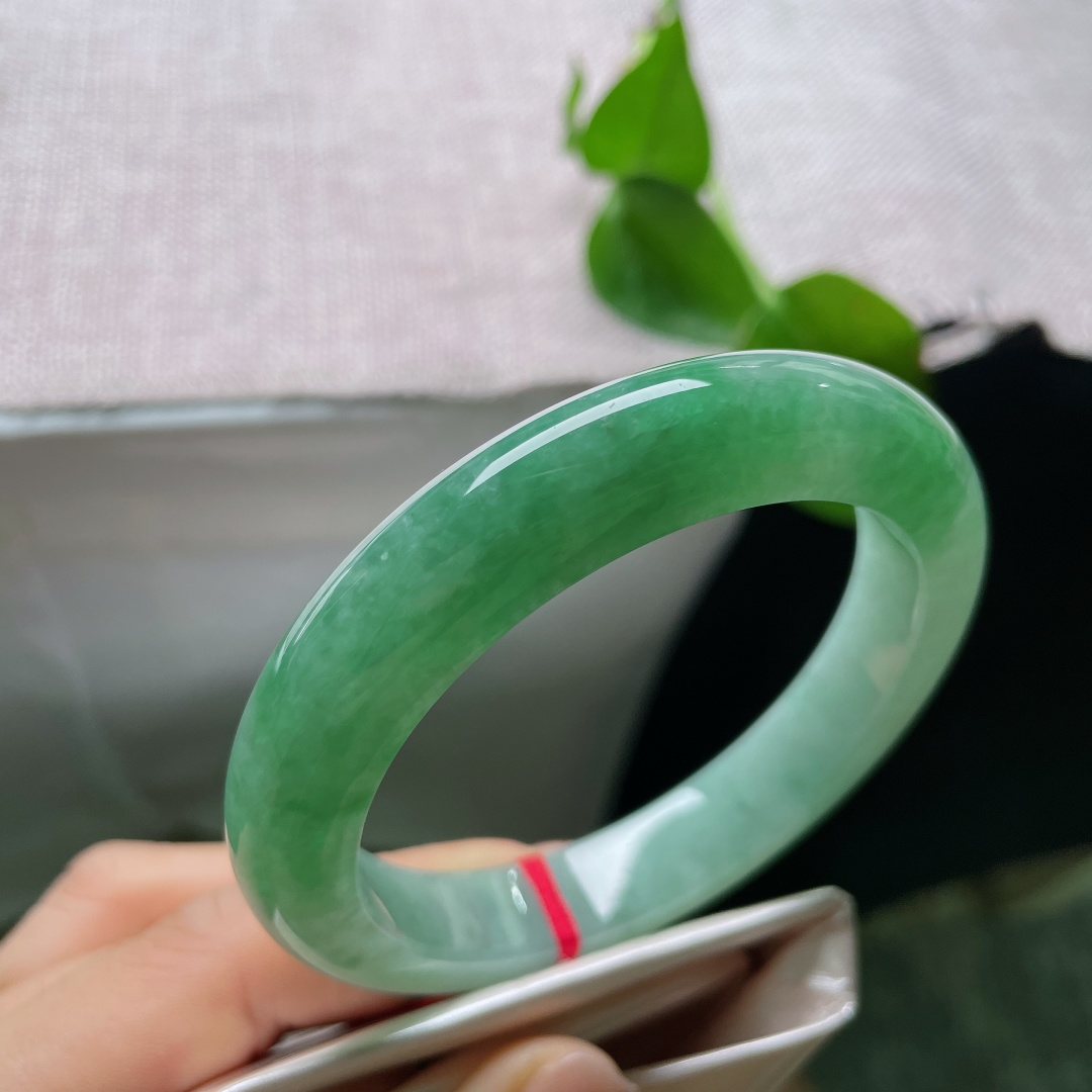 59/11.8/9.2，绿底正圈，青青子衿悠悠我心，充满生机和希望，种老，水头好，晶体纹，53424a