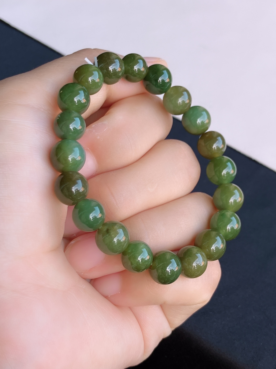 冰黄手串，细腻精致，尺寸9/自然光实拍