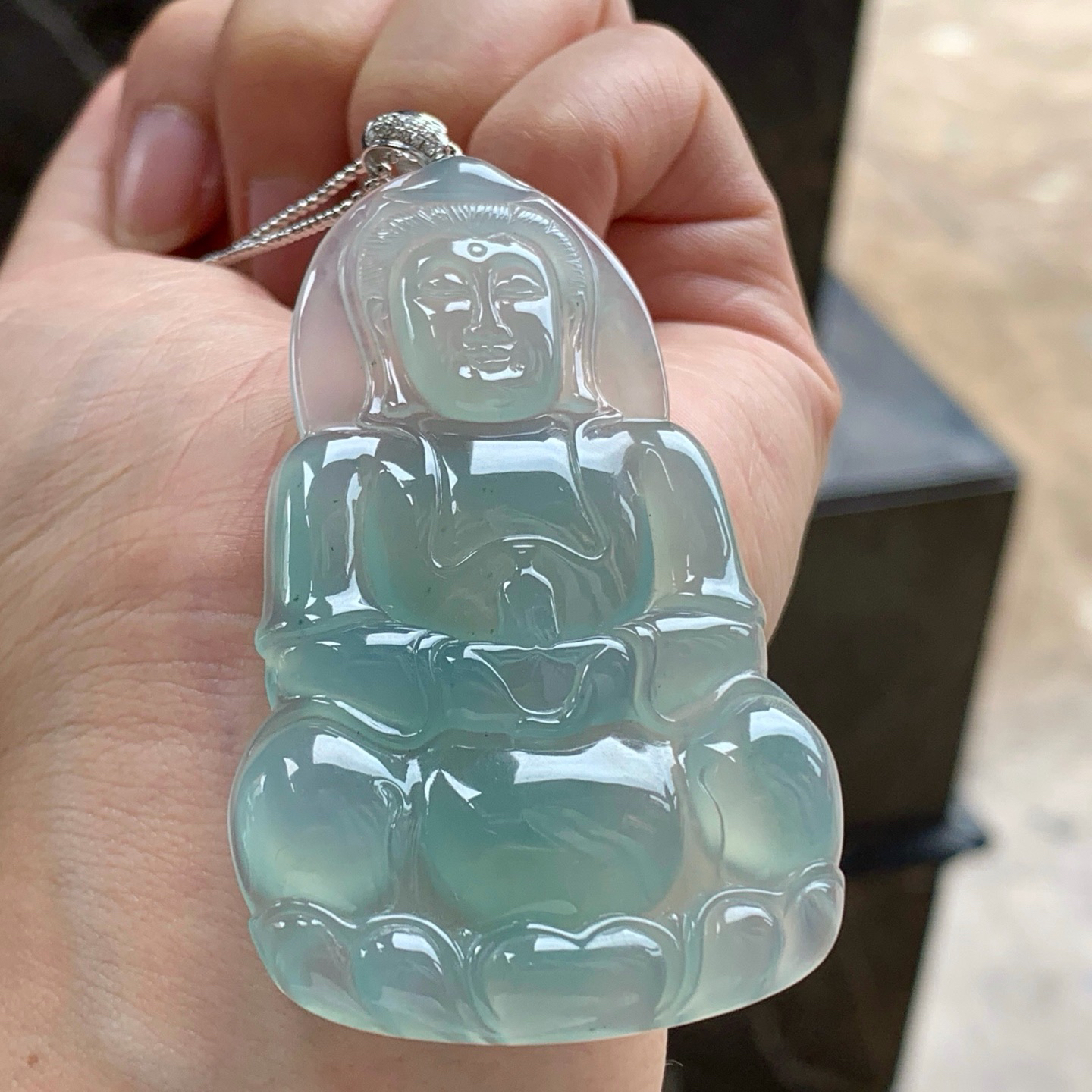 金扣蓝水观音^_^鲜艳  尺寸65