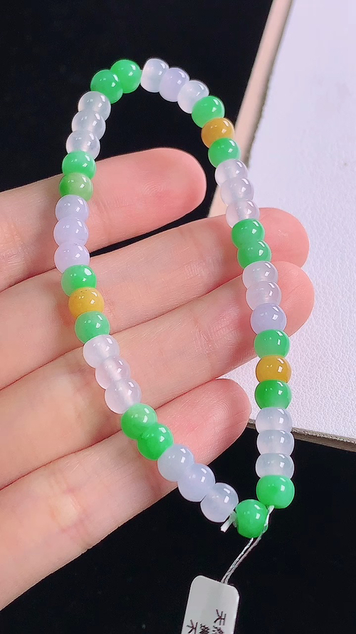 ️多彩手链，尺寸:5.5-4.2mm 25