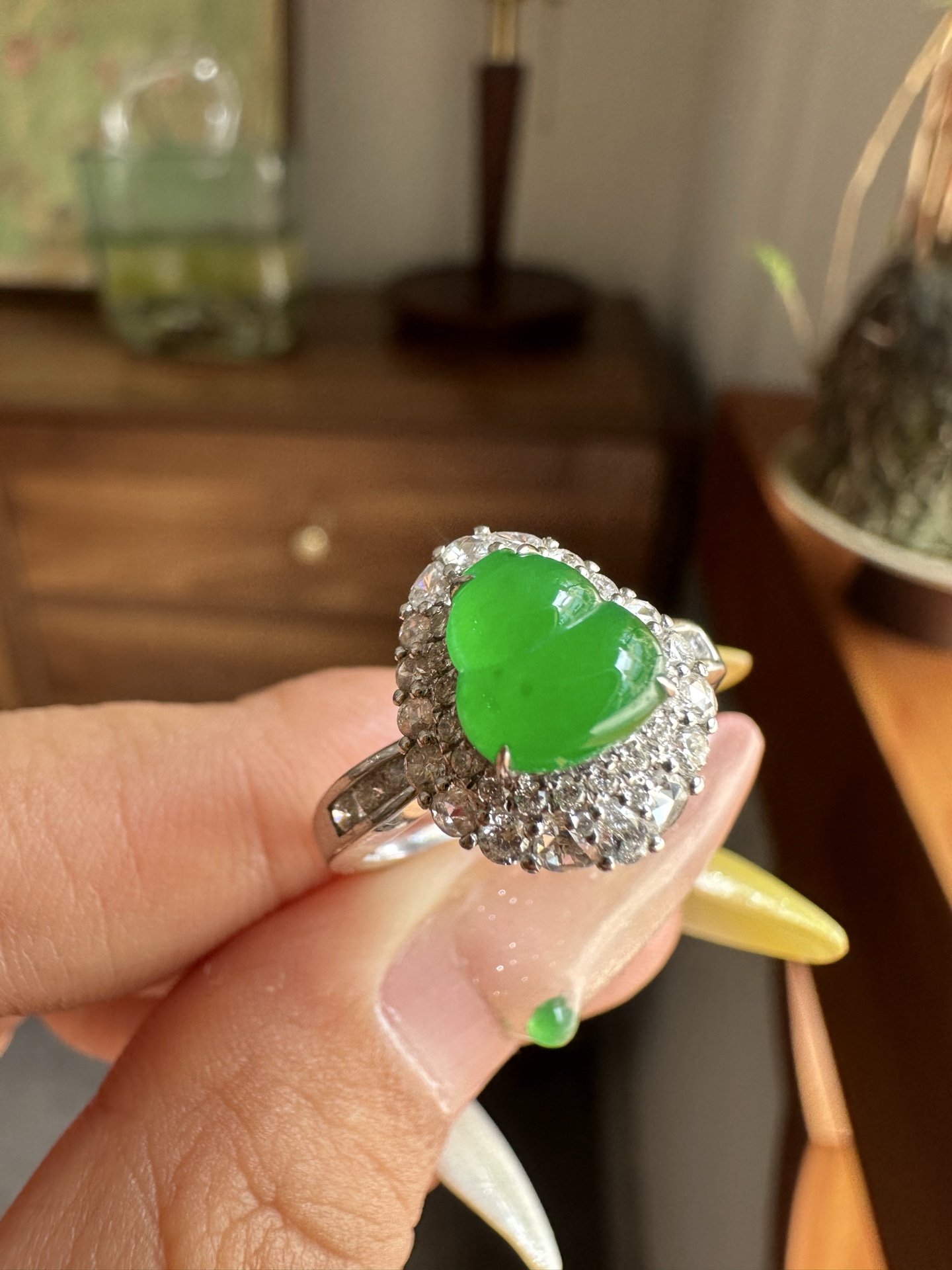 ️ 阳绿葫芦戒指，7.3-6.8-2.7