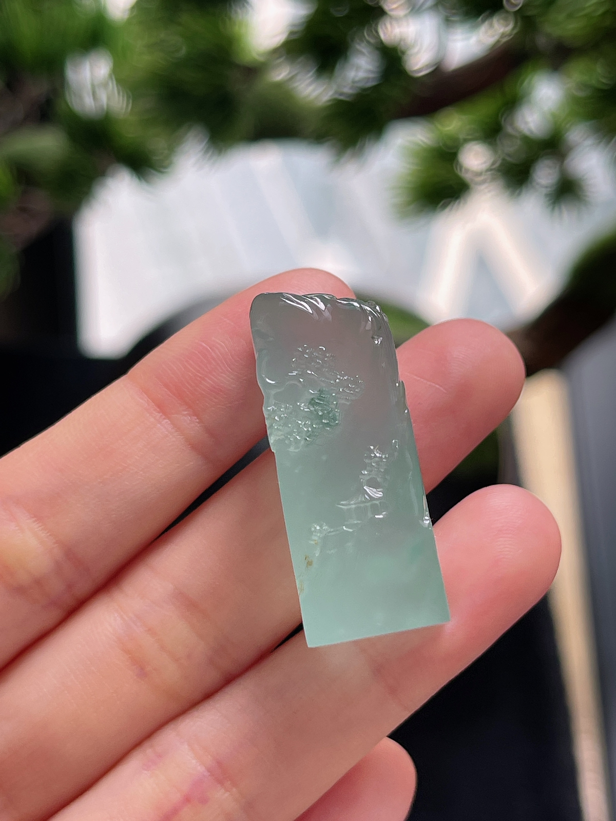 翡翠冰种山水印章