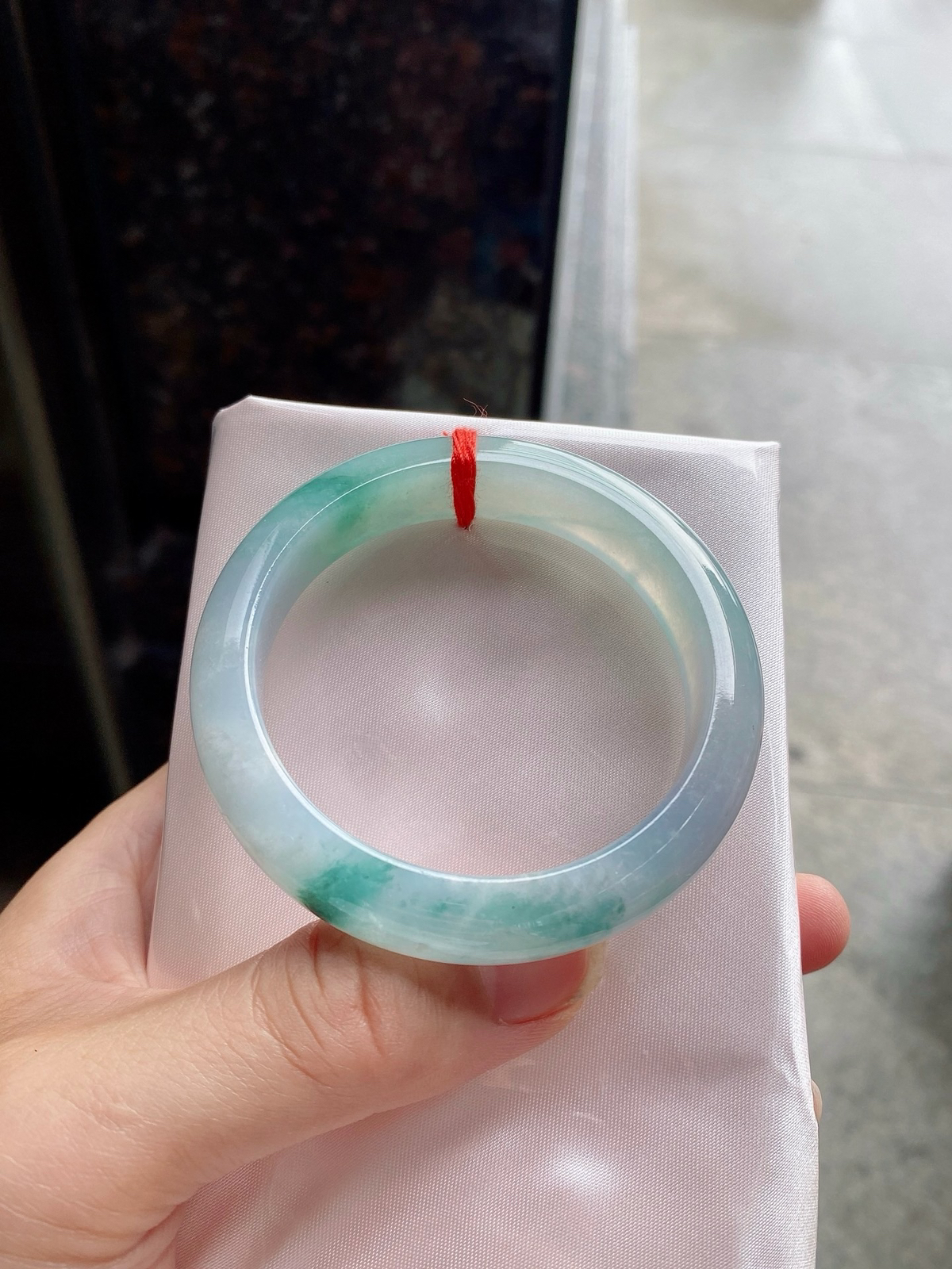圈口52-12.2-7.8  【冰飘花正圈手镯】圈口51  52可戴  质地细腻   种水好
