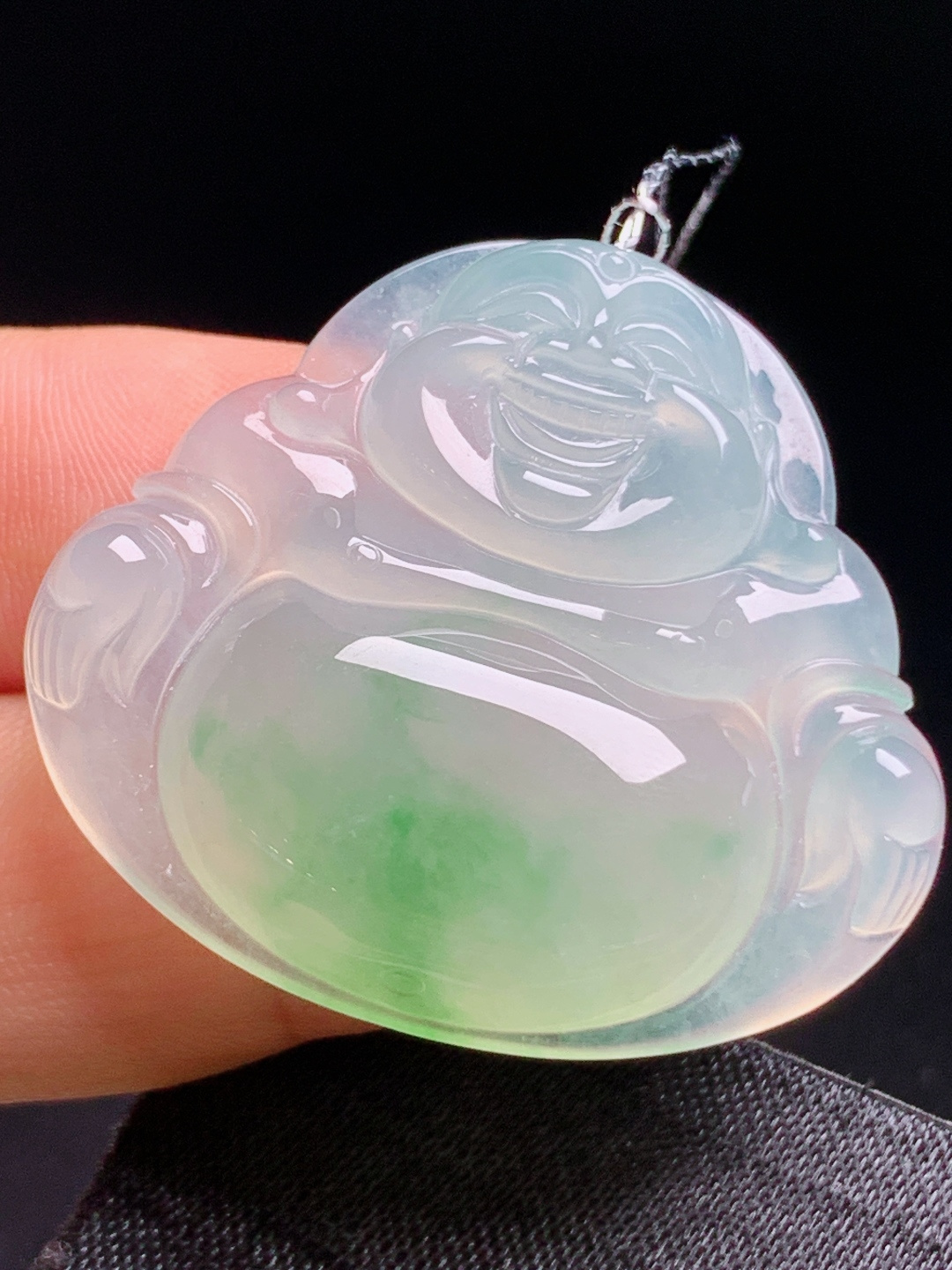 ️ 冰种飘绿佛公，种水通透飘色灵动，笑佛福气满满