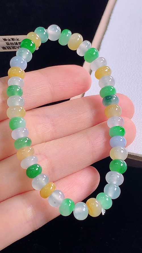 ️多彩手链，尺寸:6.7-4.2mm 25
