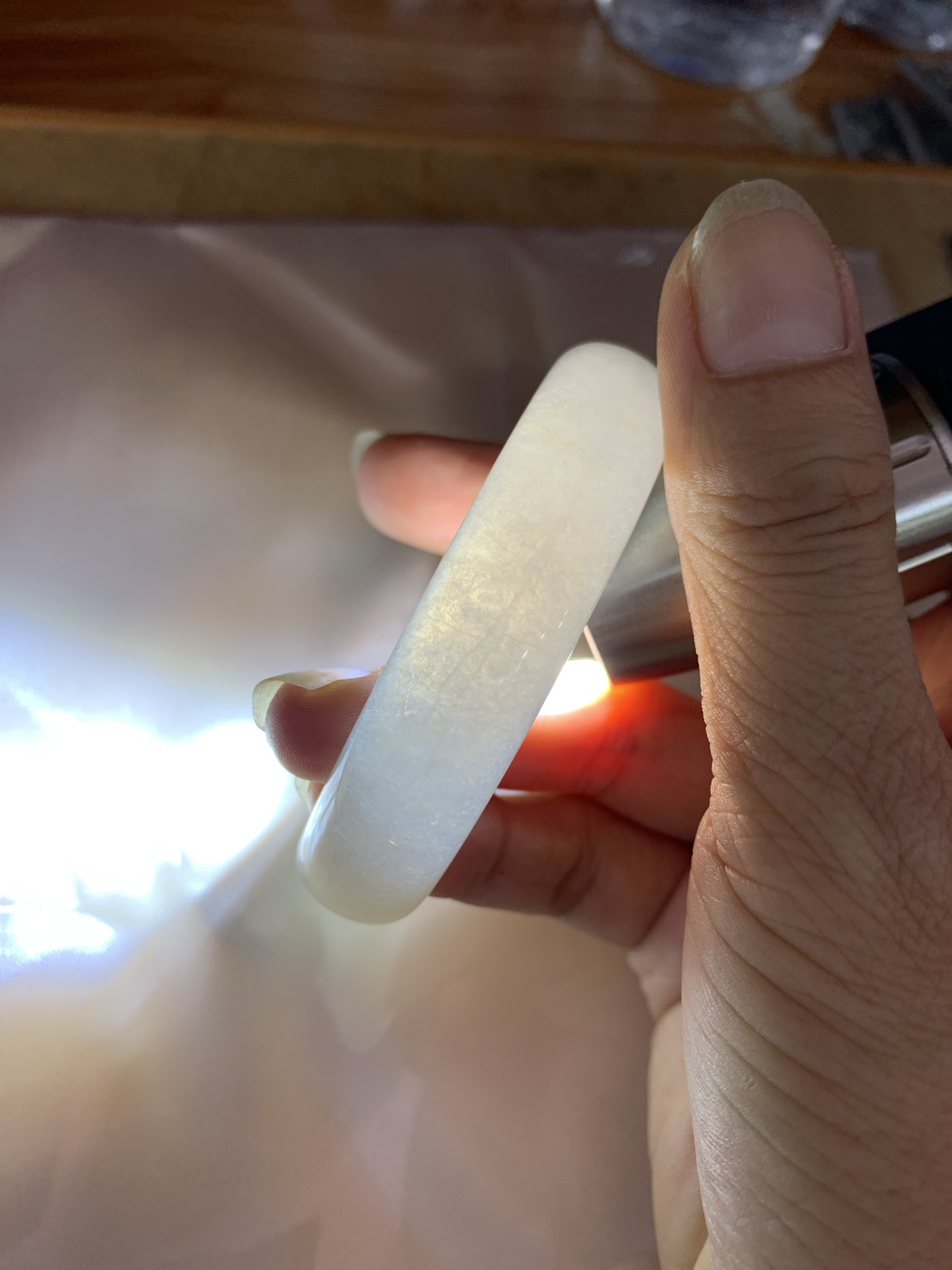 冰糖雪梨正圈, 0730-N1272, 打灯棉线，底妆水润，淡淡黄调晕染，冰糖雪梨的感觉，甜甜的清爽不腻