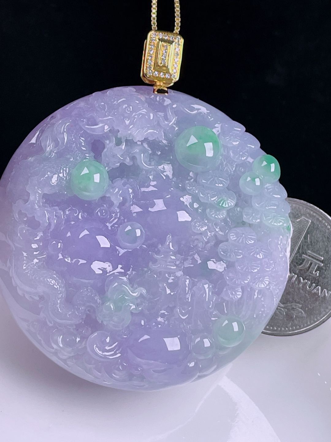 ️山水牌，老种起光，细底通透，尺寸：62裸石52.4/12.2mm0730