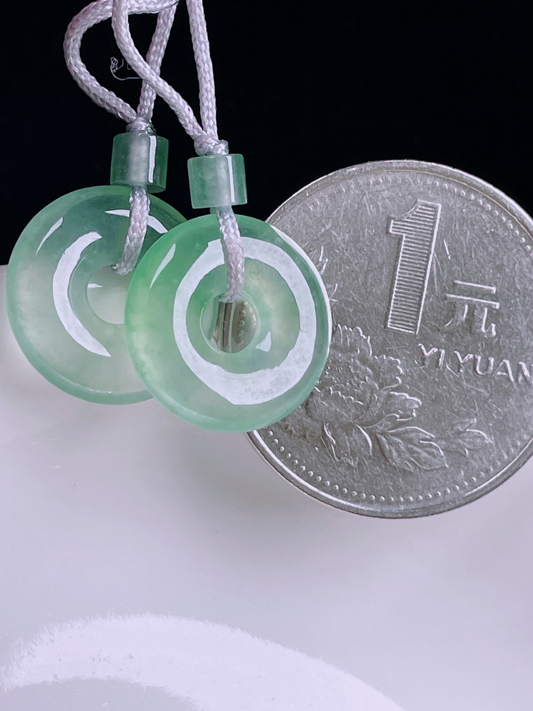 ️高冰耳坠，老种起光，细底通透，尺寸：14.5/3.4mm0730