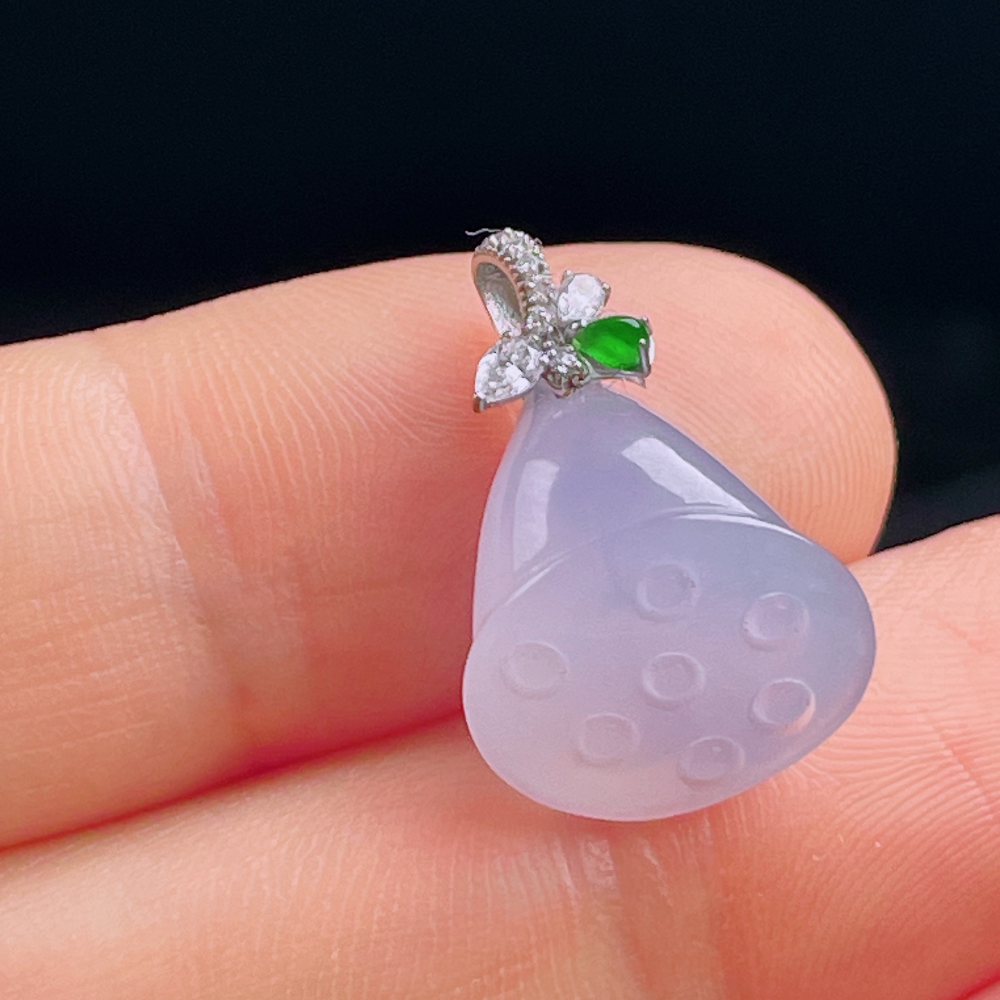冰紫莲藕，老种起光，细底通透，尺寸：20裸石13.2/13.3/11mm0730