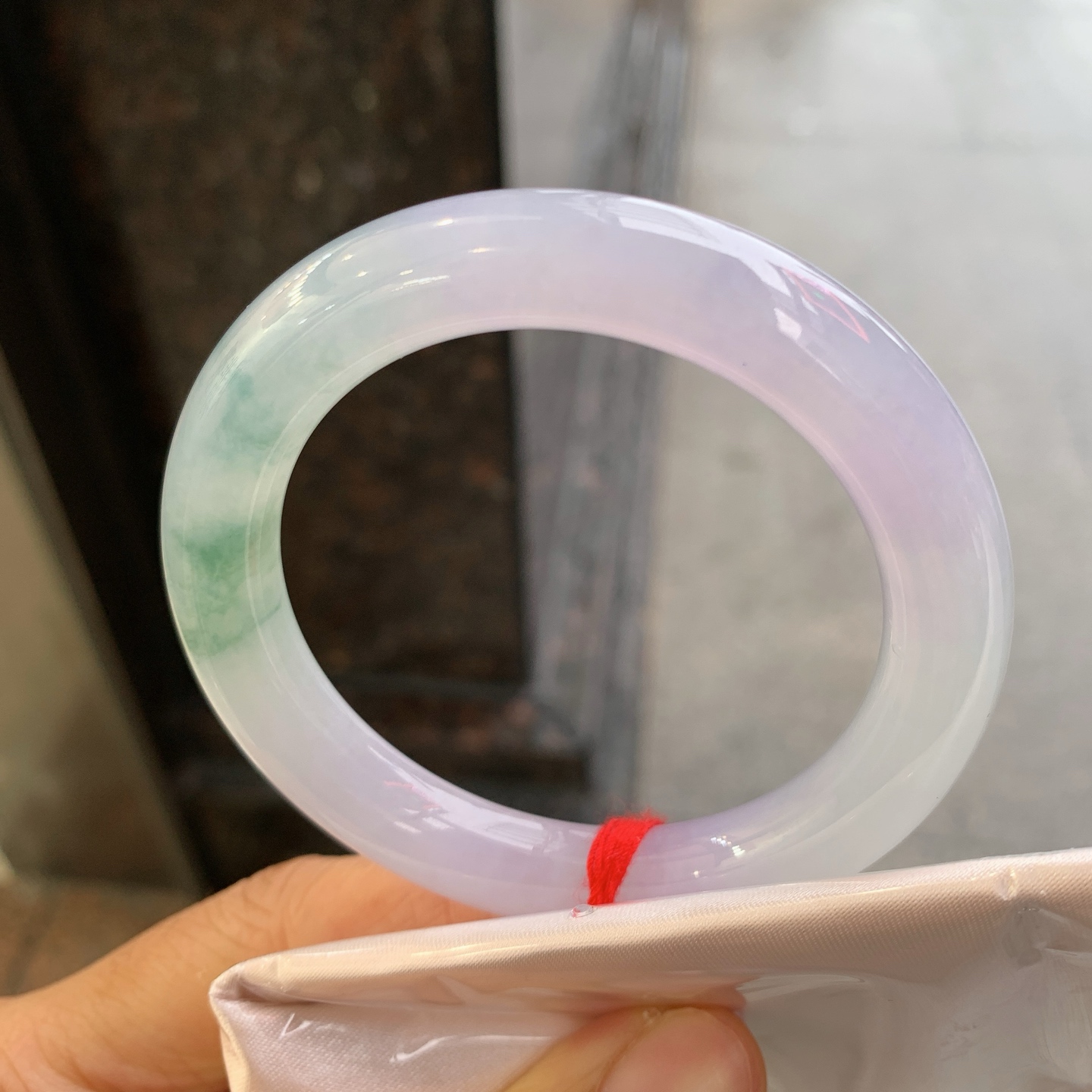 圆条冰飘花 微细纹 尺寸：52/9.8 冰润