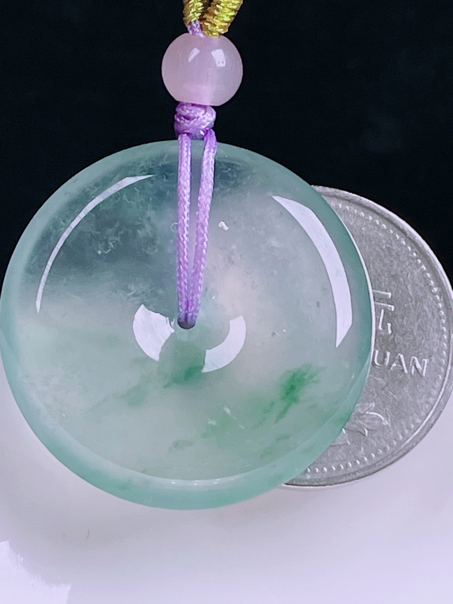 ️高冰平安扣，老种起光，细底通透，尺寸：29.3/6.5mm0730