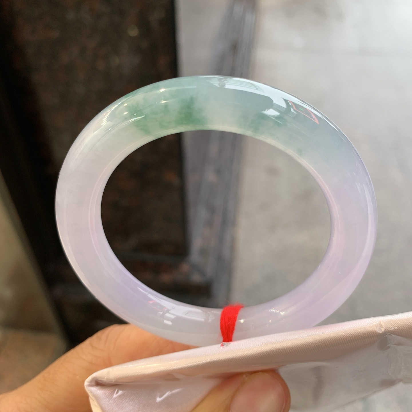 圆条冰飘花 微细纹 尺寸：52/9.8 冰润